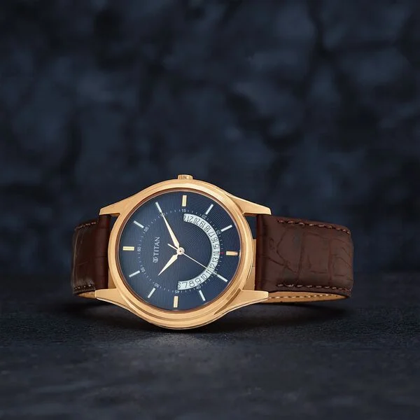 Lagan Blue Dial Analog Leather Strap Watch for Men - Image 3