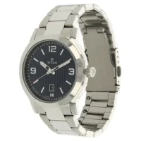 Men's Urban Refinement: Sleek Blue Dial with Silver Watch