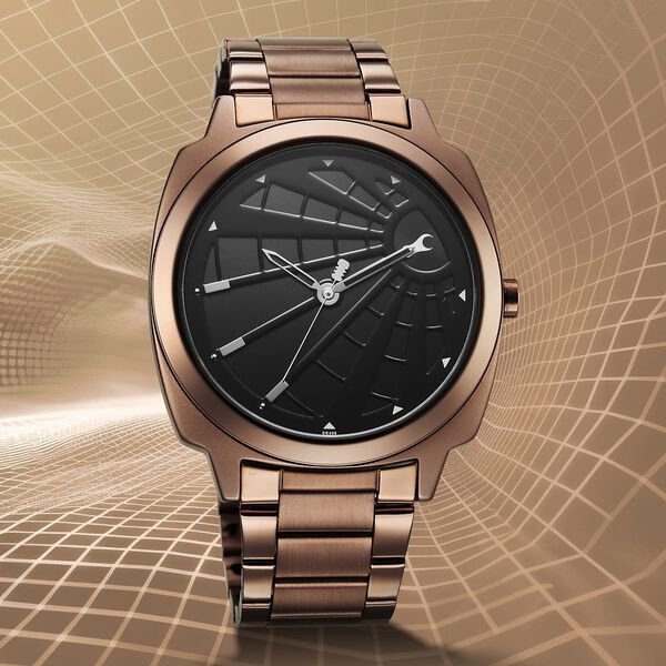 Groove Quartz Analog Black Dial Guys Stainless Steel Watch - Image 2