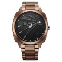 Groove Quartz Analog Black Dial Guys Stainless Steel Watch