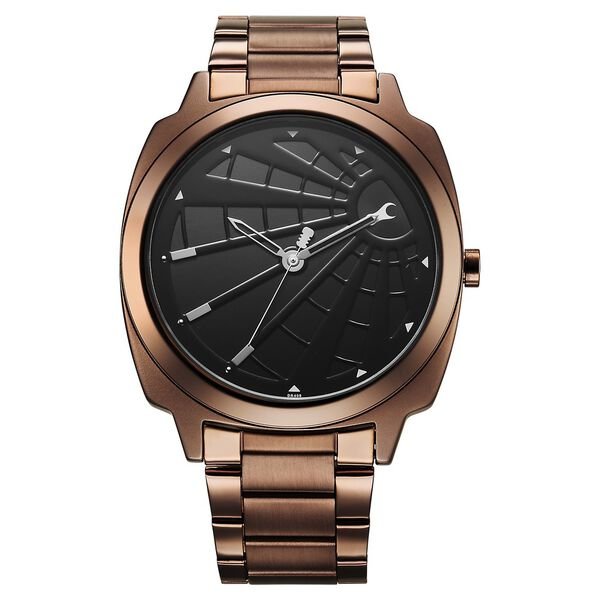 Groove Quartz Analog Black Dial Guys Stainless Steel Watch