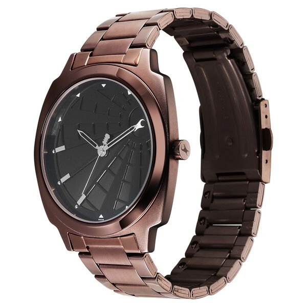 Groove Quartz Analog Black Dial Guys Stainless Steel Watch - Image 3