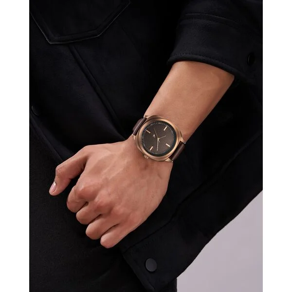 Stunners X Quartz Analog Brown Dial Leather Strap Watch For Guys - Image 3