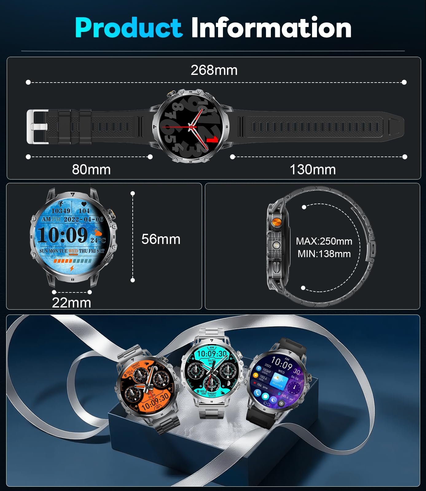 LIGELIGE Smart Watch for Men (Answer/Make Call) - Image 6