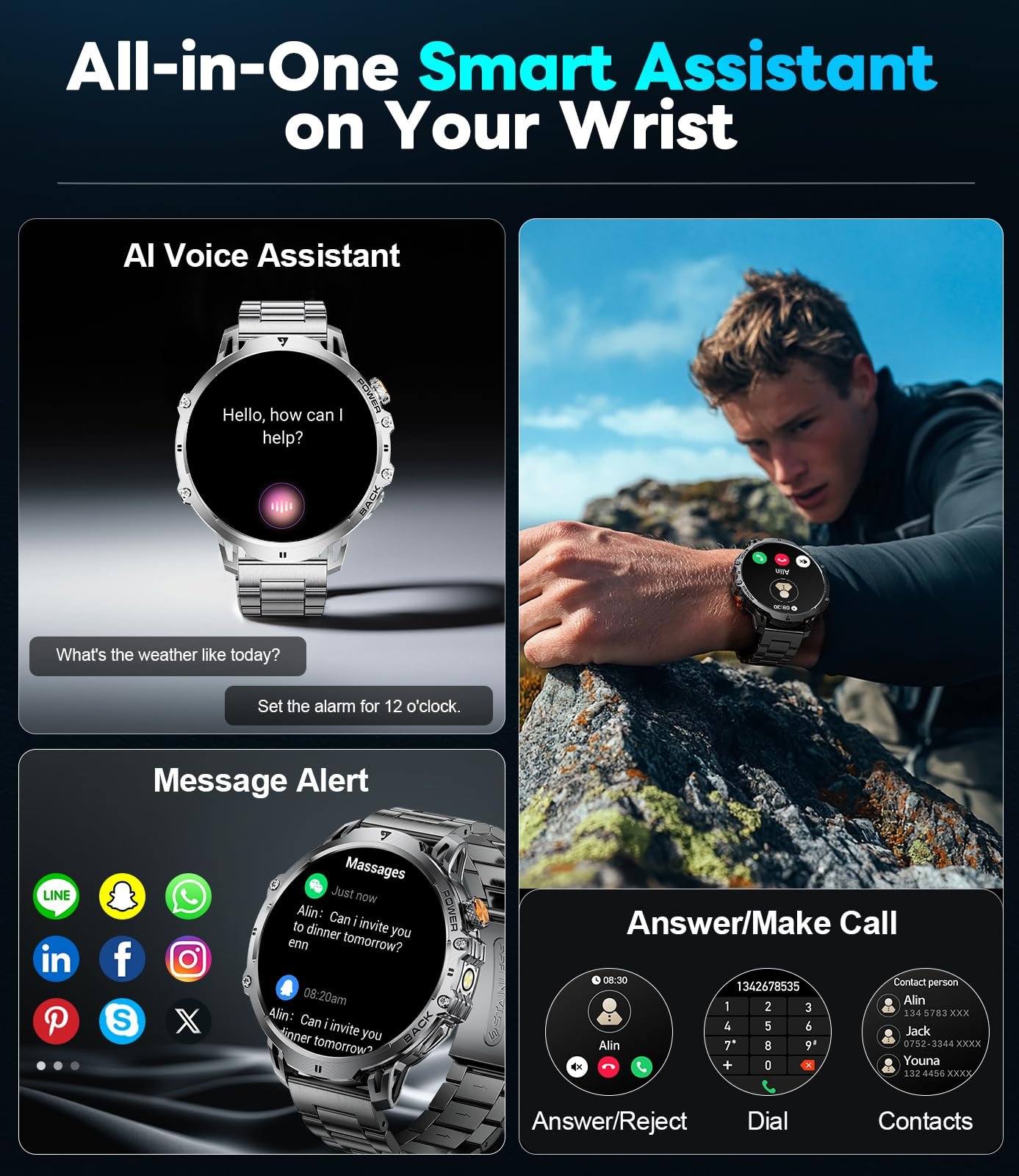 LIGELIGE Smart Watch for Men (Answer/Make Call) - Image 5