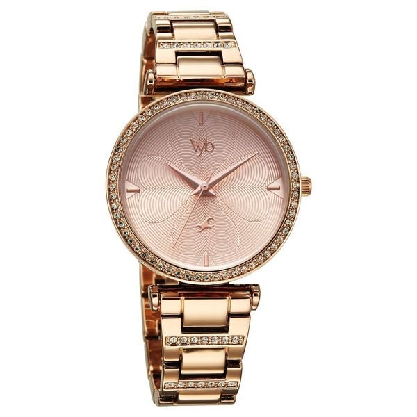 Vyb Diva By Fastrack Quartz Analog Rose Gold Dial Rose Gold Metal Strap Watch For Girls
