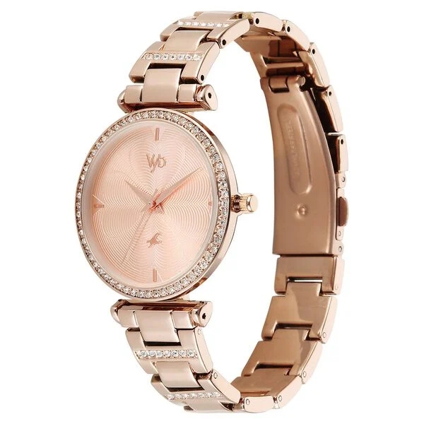 Vyb Diva By Fastrack Quartz Analog Rose Gold Dial Rose Gold Metal Strap Watch For Girls - Image 2