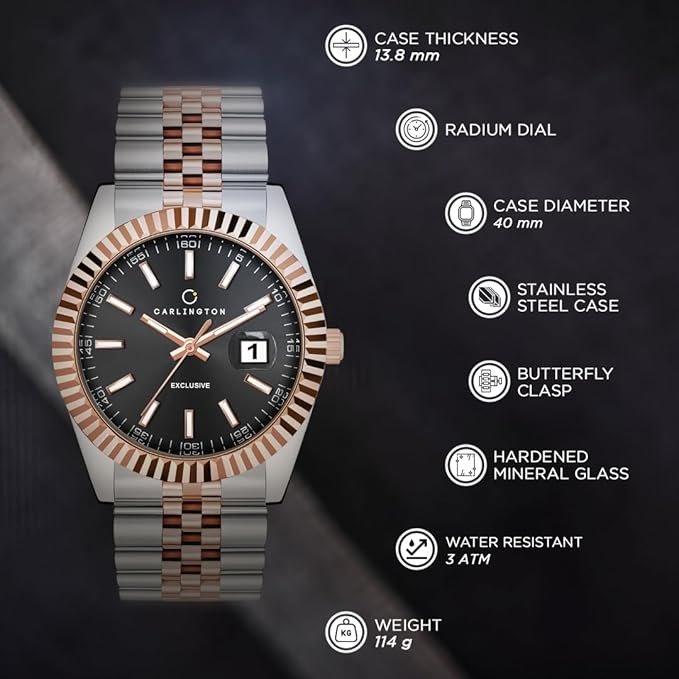Carlington Analog Wrist Watch for Men-CT 8811 - Image 2