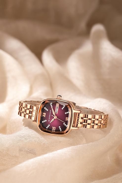 Giordano Elegant Square Rose Gold Watch for Women - Image 4