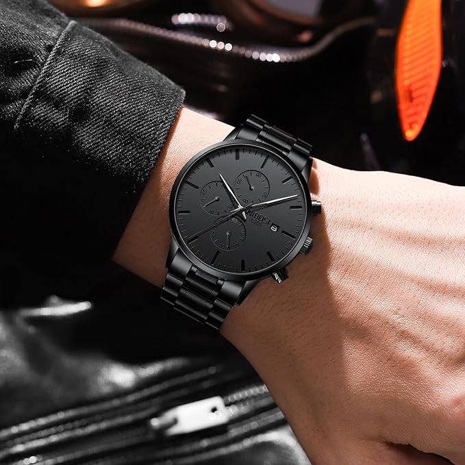 Men's Watches Analog Minimalist Black Dial - Image 5
