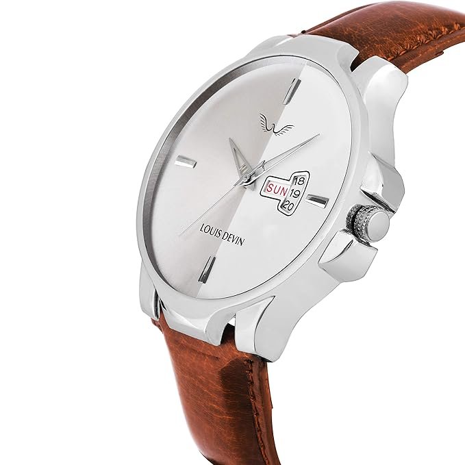 LOUIS DEVIN WT030 Leather Strap Analog Wrist Watch for Men - Image 2