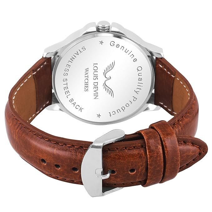 LOUIS DEVIN WT030 Leather Strap Analog Wrist Watch for Men - Image 3